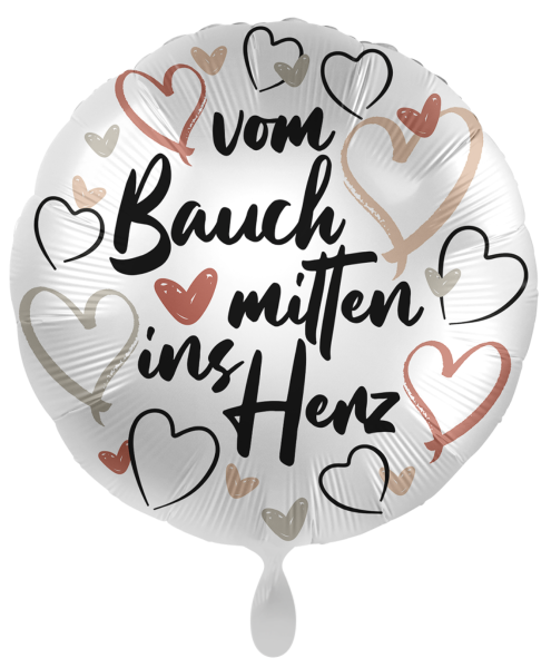 Folienballon - Vom Bauch mitten ins Herz - ø 43cm